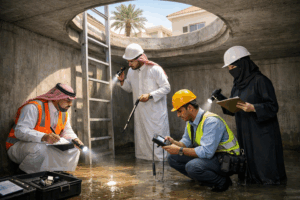 كشف تسربات الخزانات بجازان